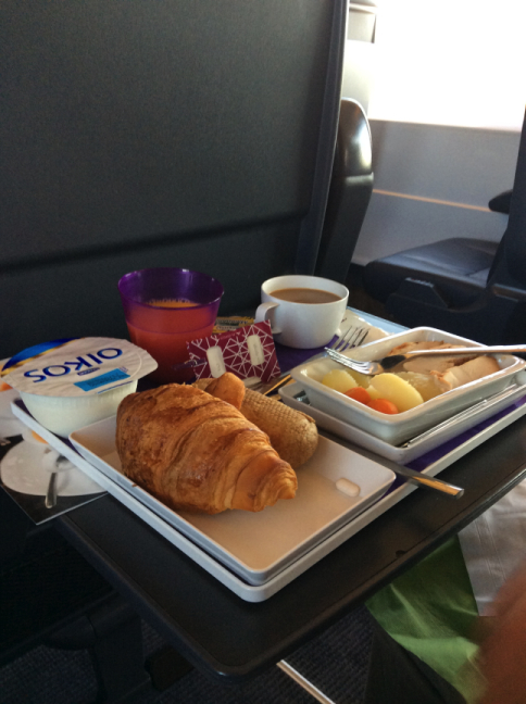 Train breakfast en route Madrid