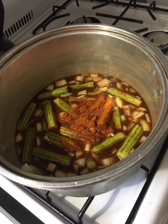 Drumstick sambar cooking