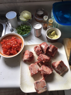 Making curried oxtail
