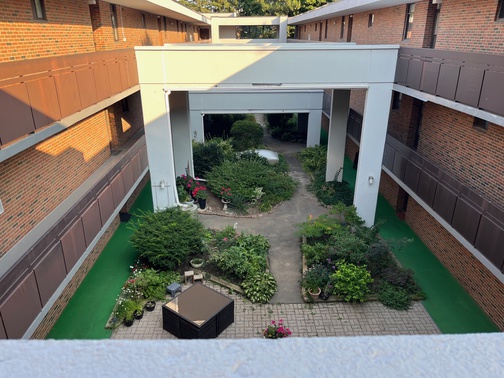 Eesti Kodu, view looking south, the Building 1-2 courtyard.